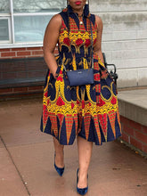 Indiebeautie Printed Sleeveless Tied Shirt Dress